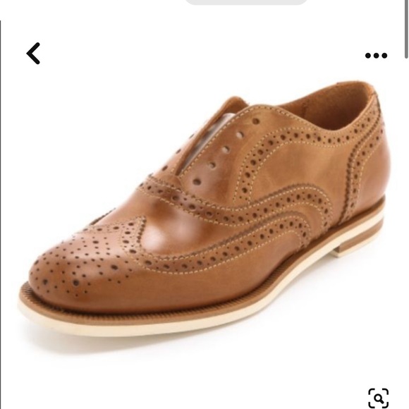 Rag & Bone Cognac Leather Brogue Slip On No Lace Wingtips Oxford Shoes 37.5 - Picture 12 of 12